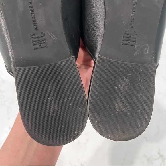 INC International Concepts Leather Black Gilia Horsebit Buckle Slip on Mules 6.5 - Picture 11 of 16